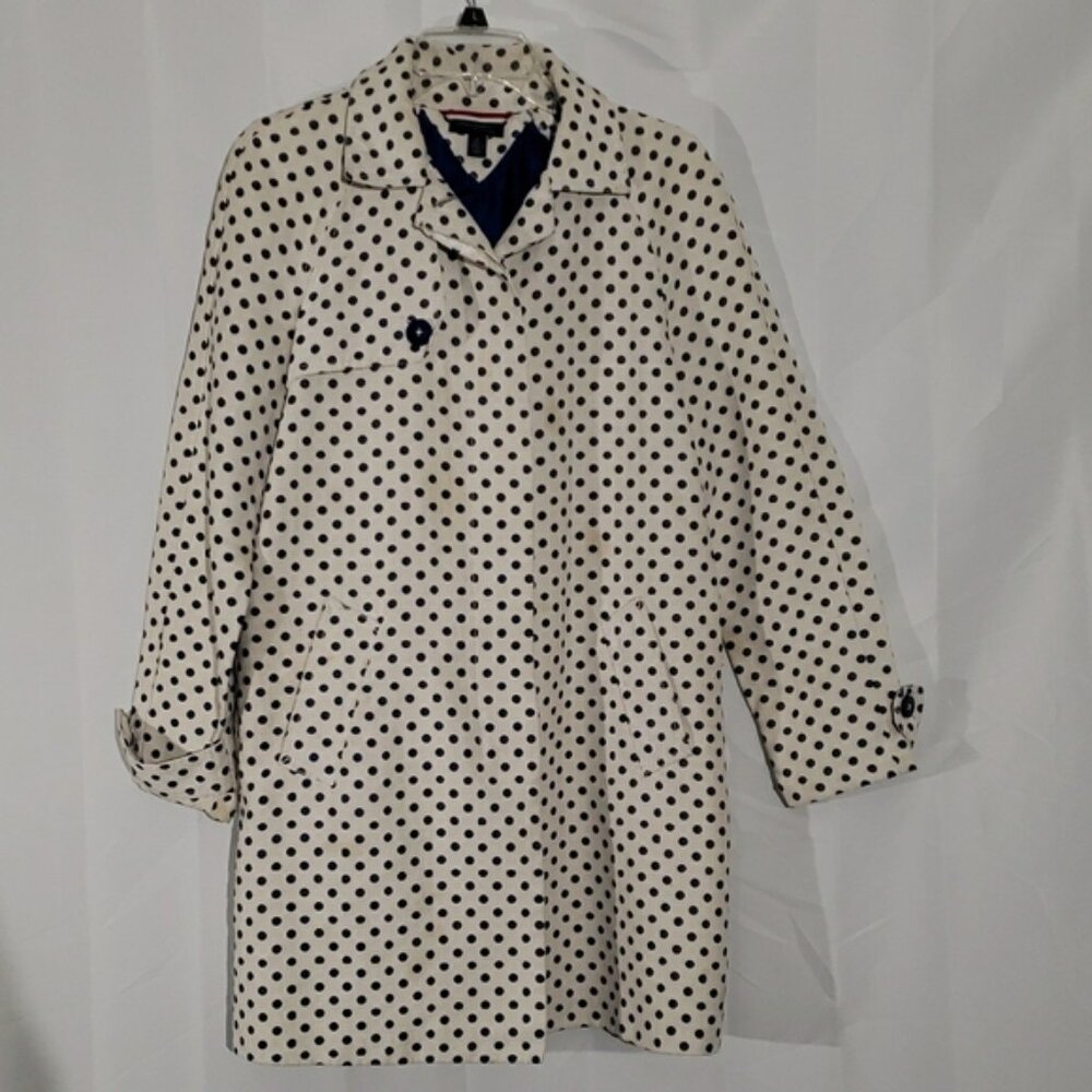 Classic style Tommy Hilfiger retro inspired polka dot trench coat size small